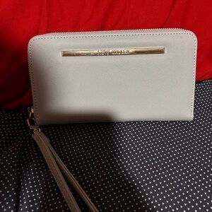 Steve Madden Gray and Blue Clutch with Textured Finish